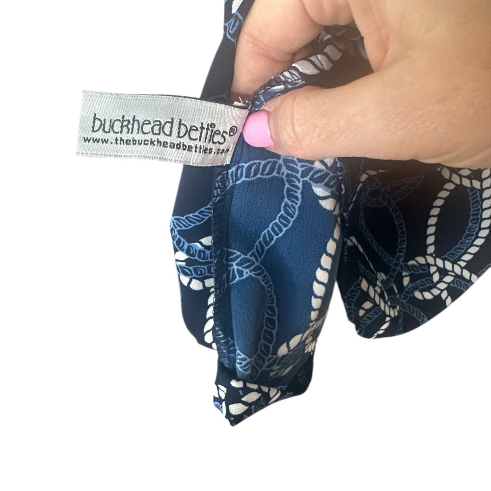 Buckhead Betties Navy Blue & White Nautical Print Sleveless Top, Women's Size XL - Picture 6 of 7